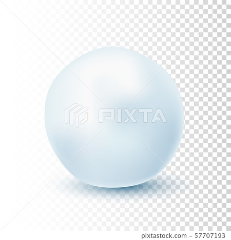 Snowball isolated on transparent background. Frozen ice ball. Winter decoration for Christmas or New 57707193