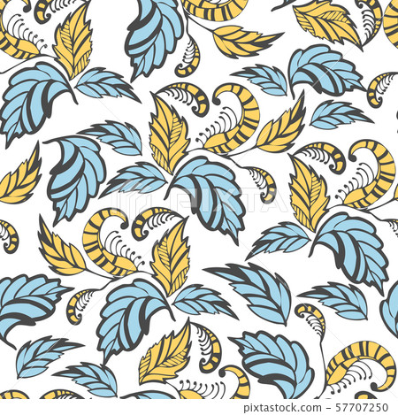 Seamless hand-drawn flowers pattern, floral background. Seamless pattern can be used for wallpaper, pattern fills, web page background,surface textures. Gorgeous seamless floral background 57707250