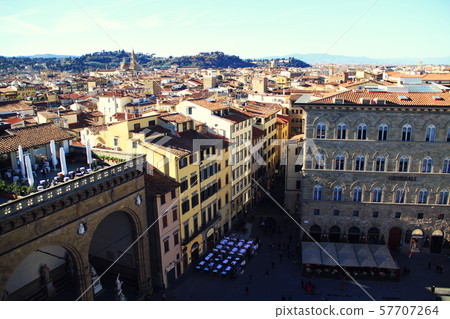 Famous view of Florence from Piazzale Michelangelo 57707264