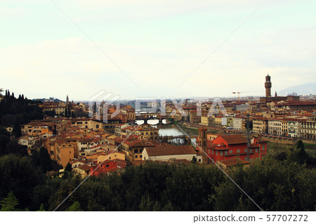 Famous view of Florence from Piazzale Michelangelo 57707272