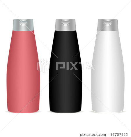 Shampoo Bottle Vector Oval Package. 3d Mockup 57707325