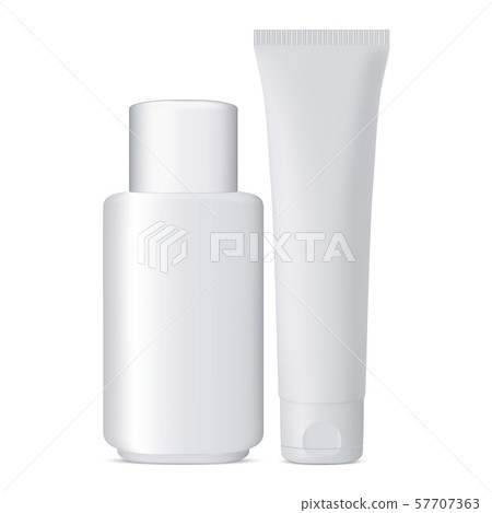 Download Tube And Cosmetic Bottle Mockup Set White Jar Stock Illustration 57707363 Pixta PSD Mockup Templates