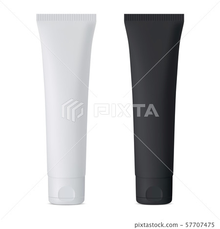 Cosmetic Cream Tube. Black White Vector Mockup Set Cosmetic Cream Tube. Black White Vector Mockup Set 57707475