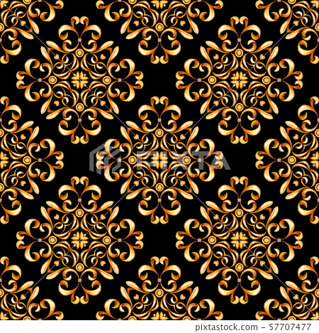 Seamless pattern with decorative golden scrolls Seamless pattern with decorative golden scrolls 57707477