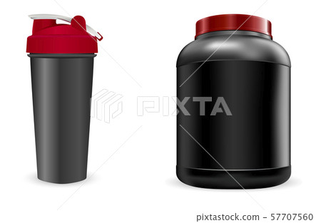 Black Sport Bottle, Shaker. Portein Container Pack 57707560