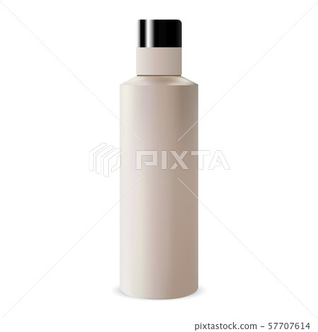 Round Cosmetic Shampoo Bottle. Beige Plastic 57707614