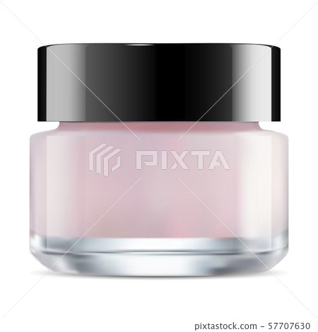 Cream Jar Glass. Face Beauty Bottle. Skin Makeup Cream Jar Glass. Face Beauty Bottle. Skin Makeup 57707630