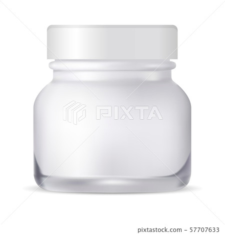 Cosmetic Jar. Glass Cream Bottle. Packaging Cosmetic Jar. Glass Cream Bottle. Packaging 57707633