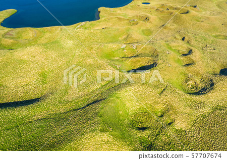 volcanic craters in Iceland aerial view from volcanic craters in Iceland aerial view from 57707674