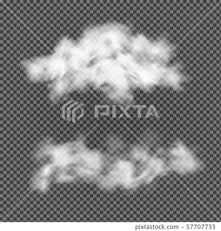 White Cloud Transparent Set. Realistic Cloudy White Cloud Transparent Set. Realistic Cloudy 57707735