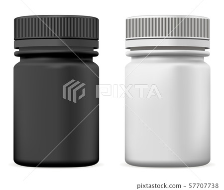 Pill Bottle. Plastic Supplement Package Mockup. 57707738