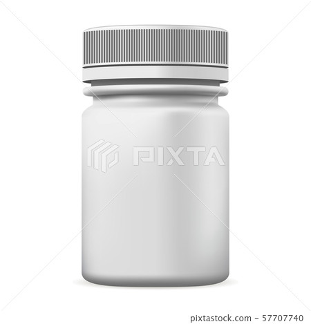 Pill Bottle. White Medicine Empty Container Vector Pill Bottle. White Medicine Empty Container Vector 57707740