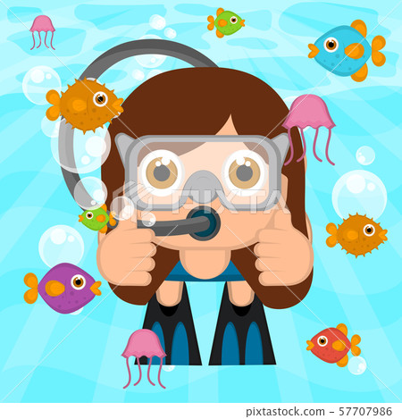 Scuba diver in the sea 57707986