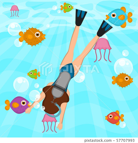 Scuba diver in the sea Scuba diver in the sea 57707993