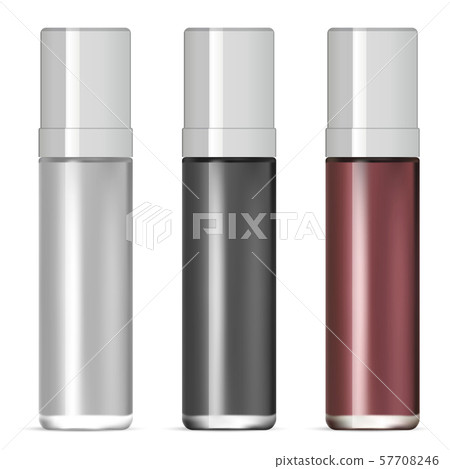 Glass Cosmetic Bottle. Clear Package Plastic Cup Glass Cosmetic Bottle. Clear Package Plastic Cup 57708246