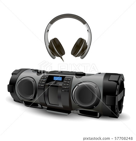 Modern Stereo Recorder Boombox with Head Phone Set Modern Stereo Recorder Boombox with Head Phone Set 57708248