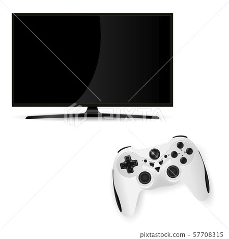 Black Tv Monitor. Vector Flat Television Screen 57708315