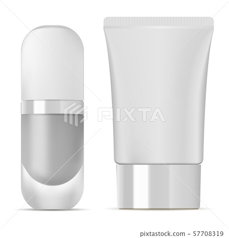 Cosmetic Tube and Foundation Bottle. White Package Cosmetic Tube and Foundation Bottle. White Package 57708319
