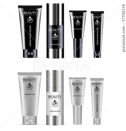 Cosmetic bottle package. Cream tube, lotion set 57708339