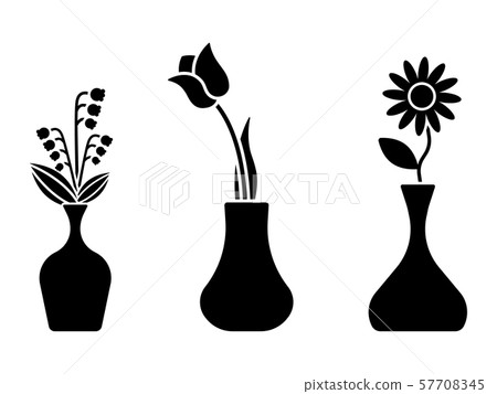 Flower icon, sign, symbol, black and white vector Flower icon, sign, symbol, black and white vector 57708345