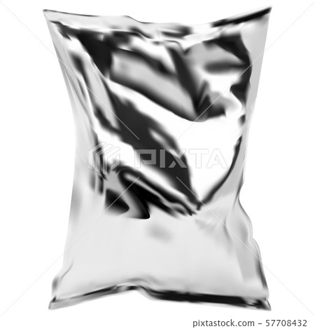 Snack package. Foil pouch. Chips packet blank. 3d Snack package. Foil pouch. Chips packet blank. 3d 57708432