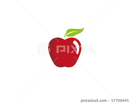 red apple with green leaf for logo design Vector illustration on white background red apple with green leaf for logo design Vector illustration on white background 57708445