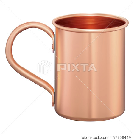 Metal mug. Copper tourist cup. Coffee, tea flask Metal mug. Copper tourist cup. Coffee, tea flask 57708449