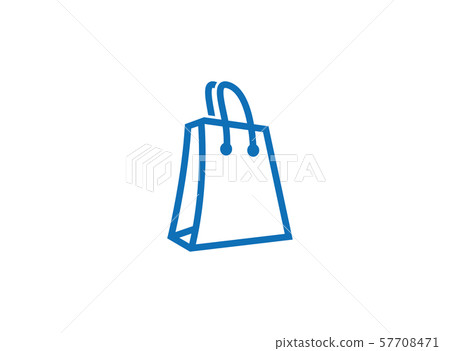Blue bag shop with hands logo design Vector illustration on white background 57708471