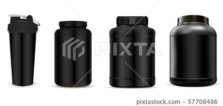Whey Protein Supplement Bottle. Sport Jar Mockup 57708486