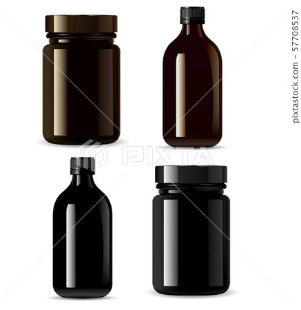 Medicine Bottle Mockup. Black Cosmetic Packaging 57708537