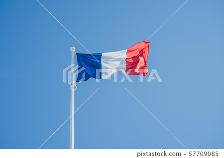 French flag fluttering in the wind French flag fluttering in the wind 57709085