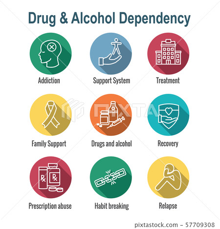 Drug & Alcohol Dependency Icon Set - support, Drug & Alcohol Dependency Icon Set - support, 57709308
