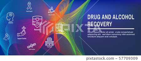 Drug and Alcohol Dependency Icon Set & Web Header 57709309