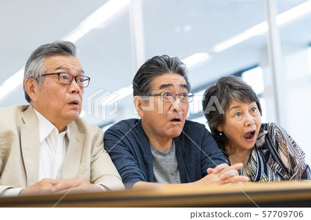 senior adult, senior citizen, surprised 57709706
