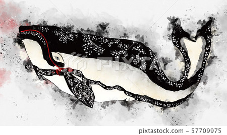 浮世繪鯨魚，第1部分，水彩畫 57709975