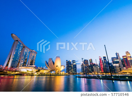 Singapore Marina Bay Night view 57710546