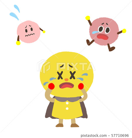 Crying good bacteria Hand-drawn style character illustration set 57710696