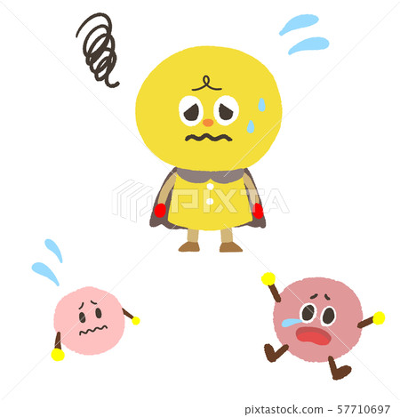 Weak good bacteria Handwritten style character illustration set 57710697