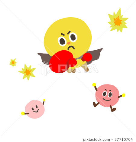 攻擊好細菌手寫的樣式字符例證集合 57710704