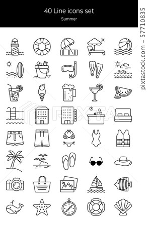 Line Icon Set-Summer Line Icon Set-Summer 57710835