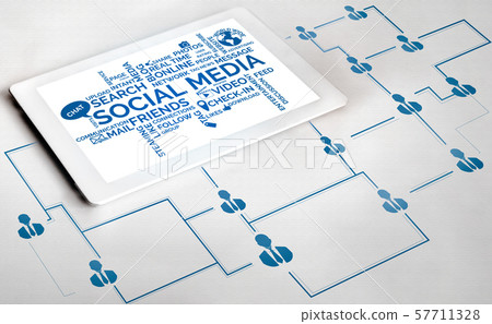 Social media and people network technology concept. Social media and people network technology concept. 57711328