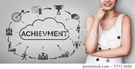Achievement and Business Goal Success Concept. Achievement and Business Goal Success Concept. 57711686