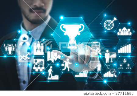 Achievement and Business Goal Success Concept. Achievement and Business Goal Success Concept. 57711693