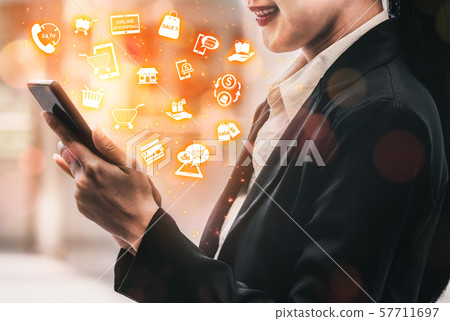 Shopping online and Internet money technology Shopping online and Internet money technology 57711697