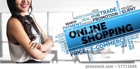 Shopping online and Internet money technology Shopping online and Internet money technology 57711698