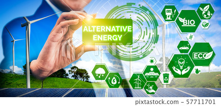Wind turbine double exposure graphic interface. Wind turbine double exposure graphic interface. 57711701