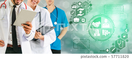 Doctor with health insurance healthcare graphic. 57711820