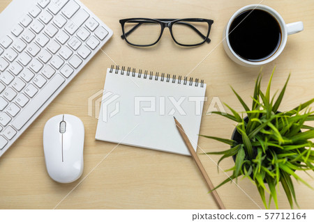 Office desk workspace and table background. 57712164