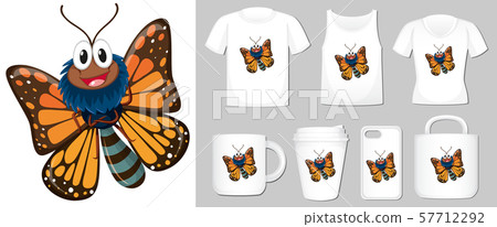Graphic of butterfly on different types of product 57712292