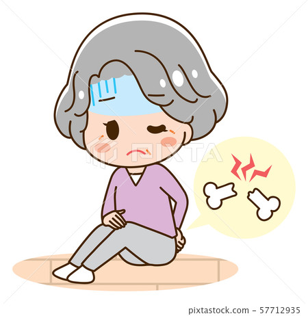 Backache senior elderly woman illustration Backache senior elderly woman illustration 57712935